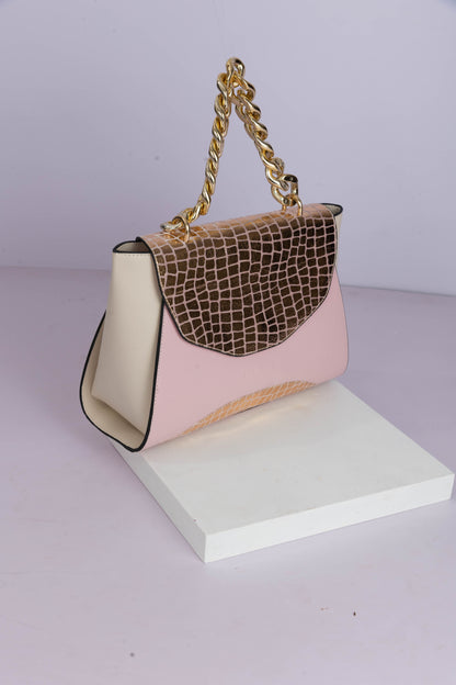 Snake Skin Vegan Pink Handbag + Flats